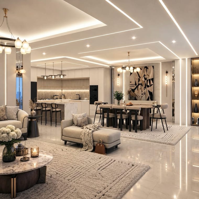 جدار معيشة — تصميم رقم ١: وحدة تلفزيون وتخزين
